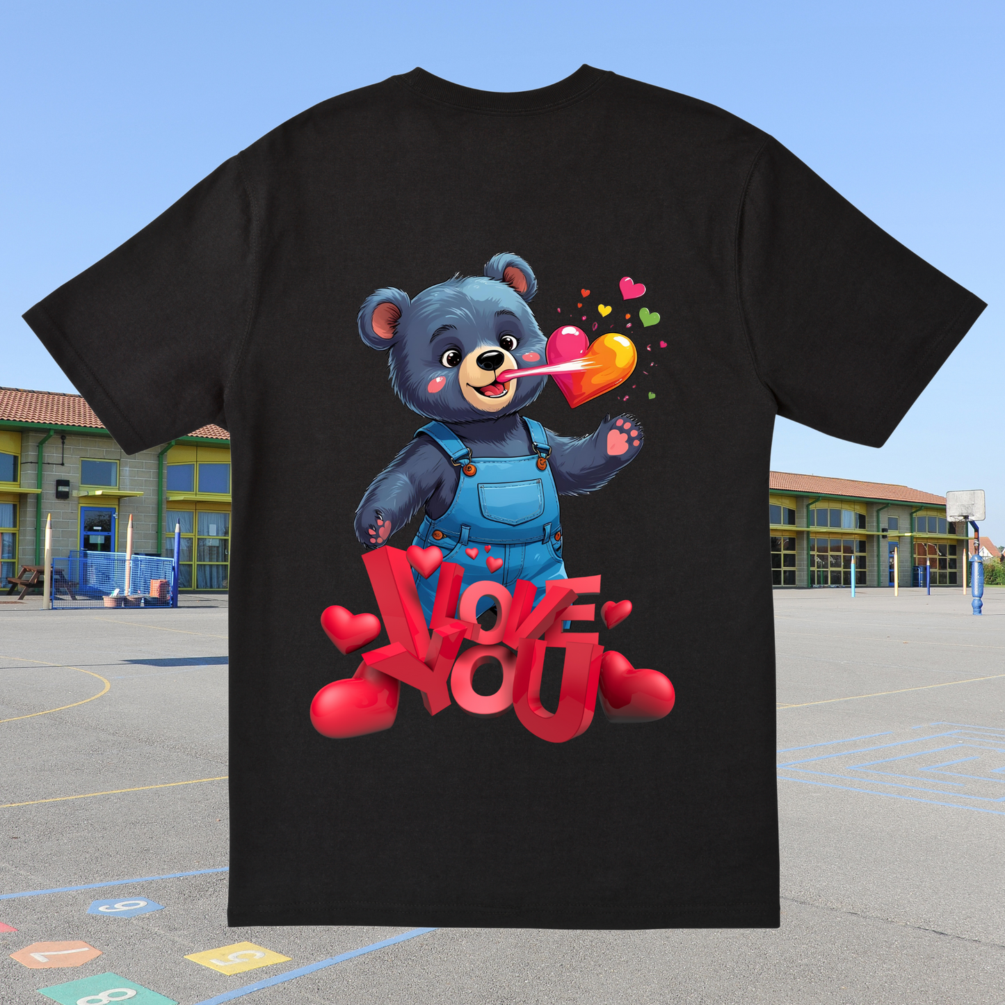 T-Shirt Kids mit Motiv Bär und Spruch I LOVE YOU