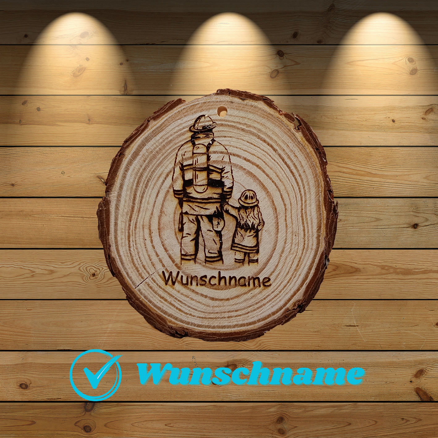 Baumscheibe mit Atemschutz und Wunschname