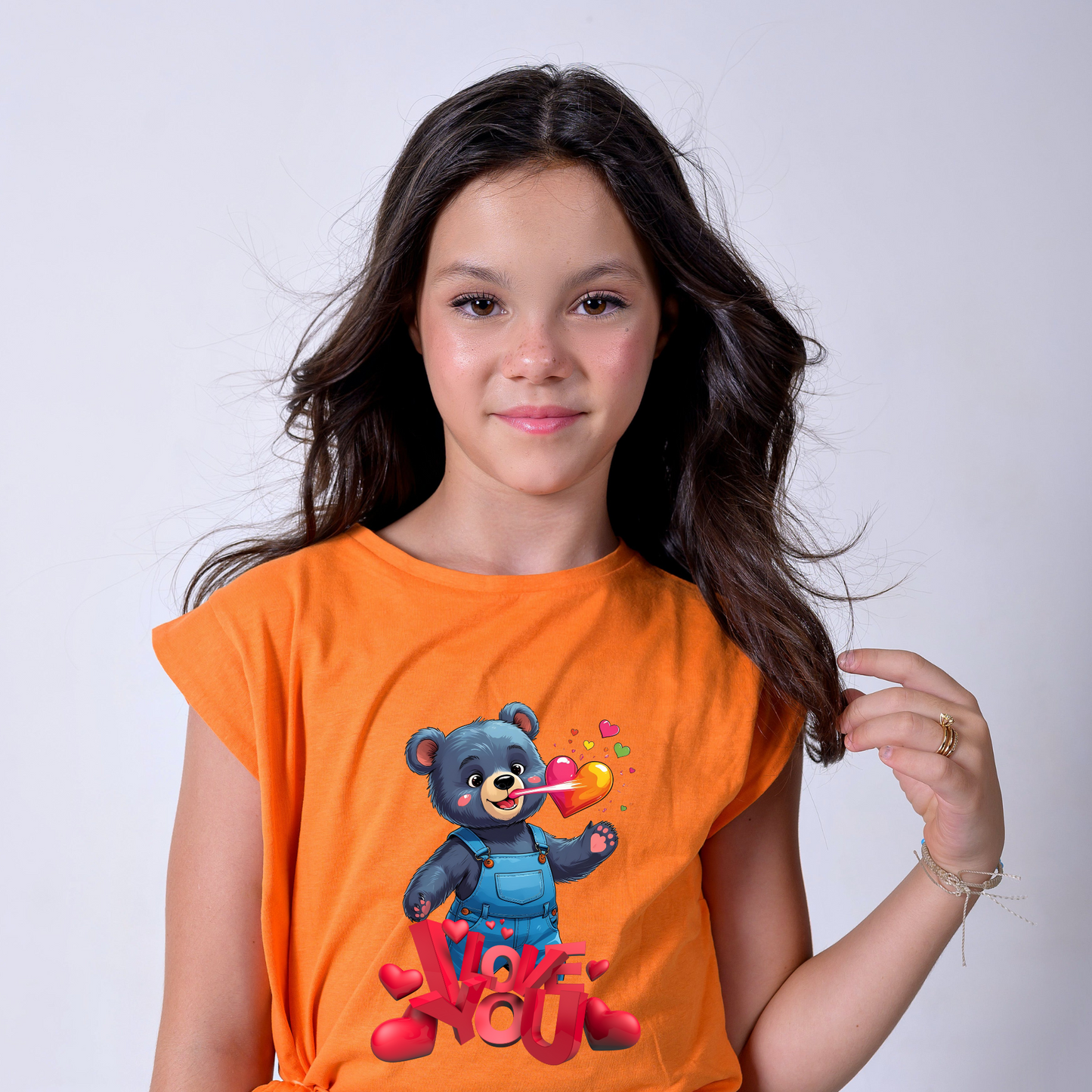T-Shirt Kids mit Motiv Bär und Spruch I LOVE YOU