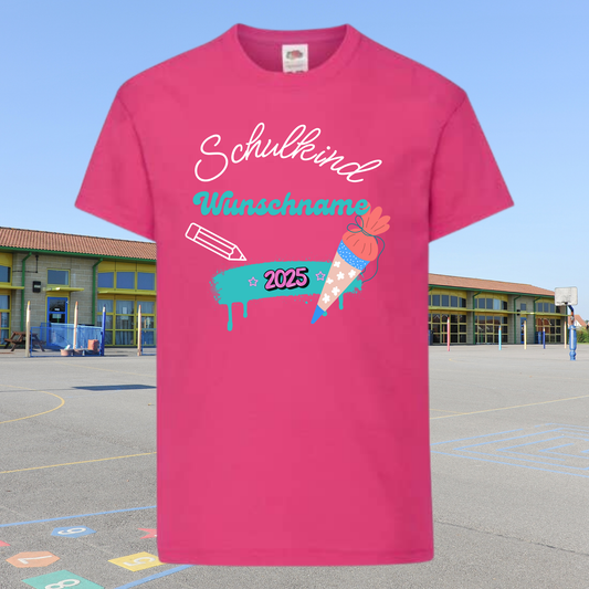 T-Shirt Kids zur Einschulung 2025 mit Wunschname